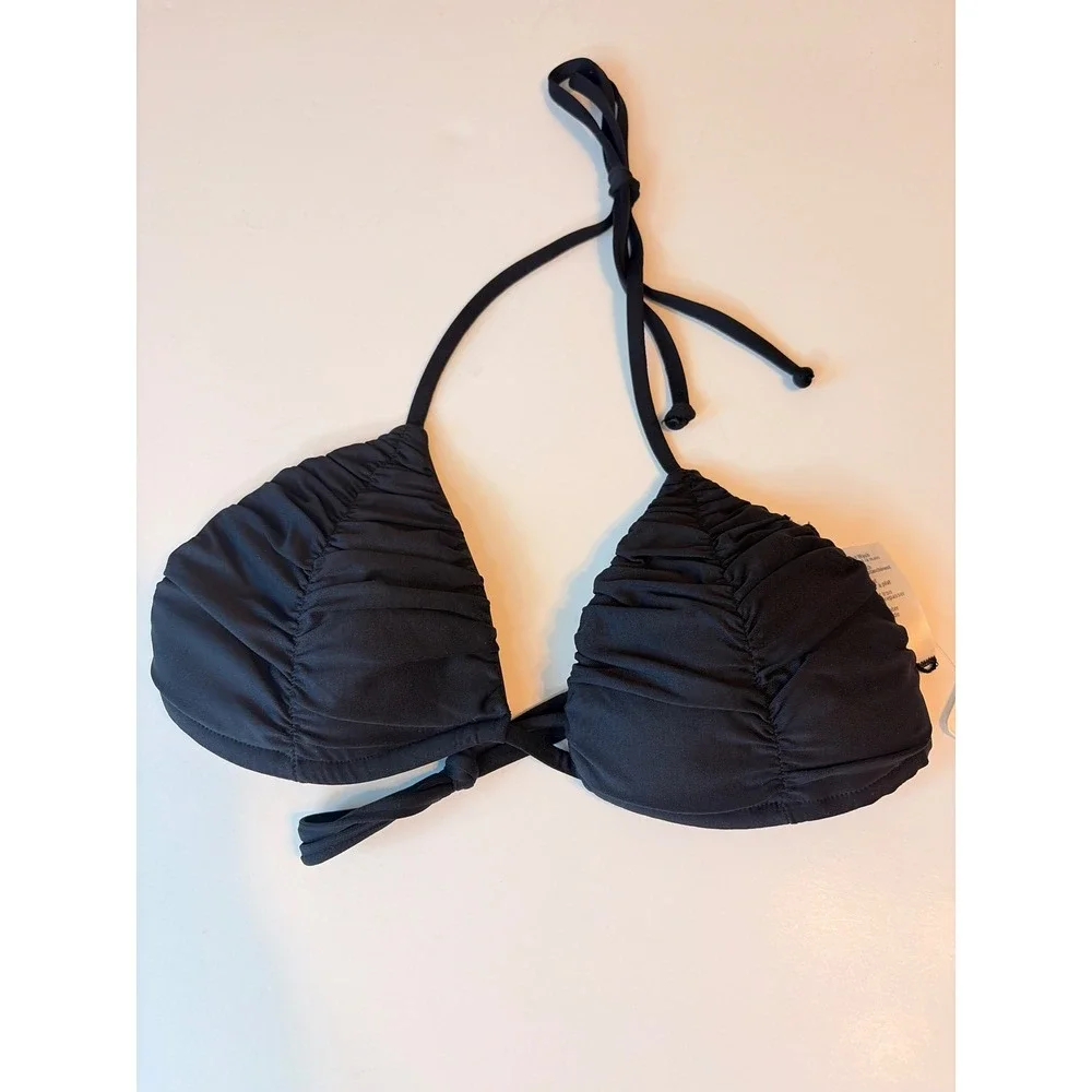 New L*Space Black String Bikini Top Size XS